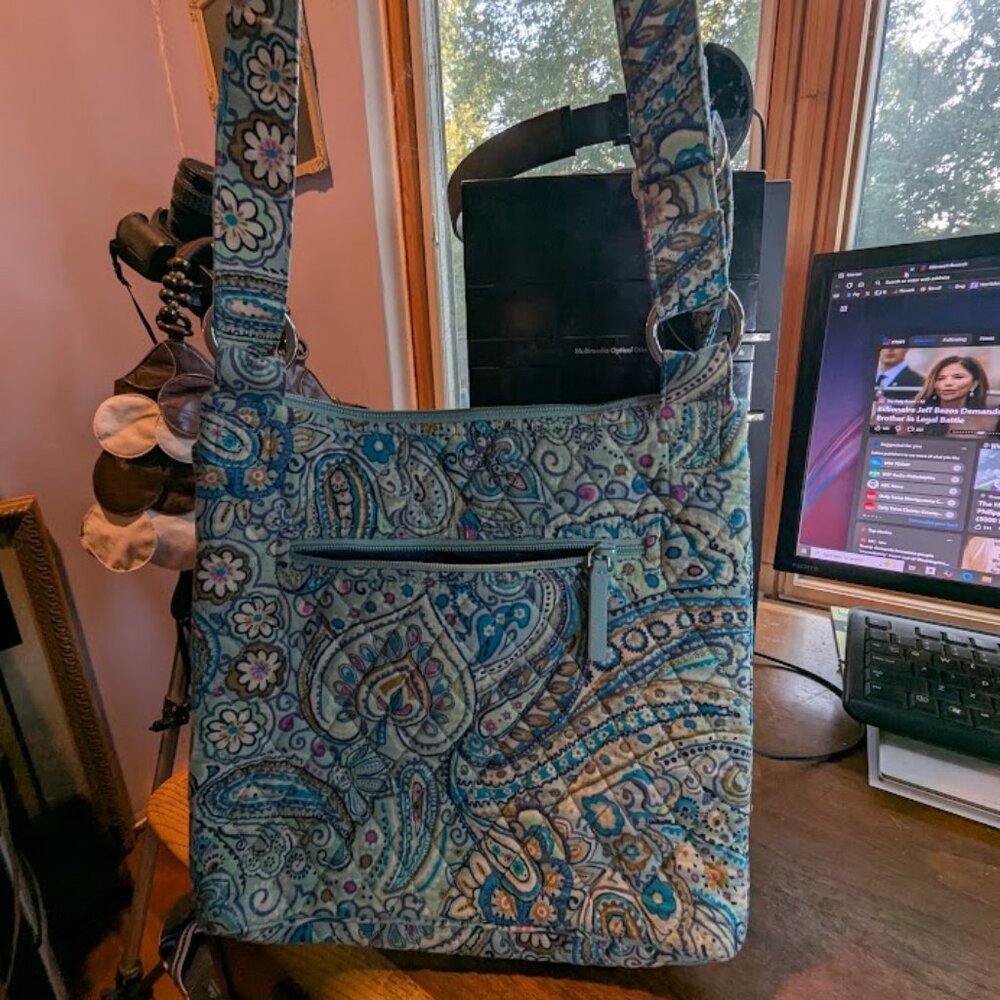 Vera Bradley Aqua And Paisley Handbag